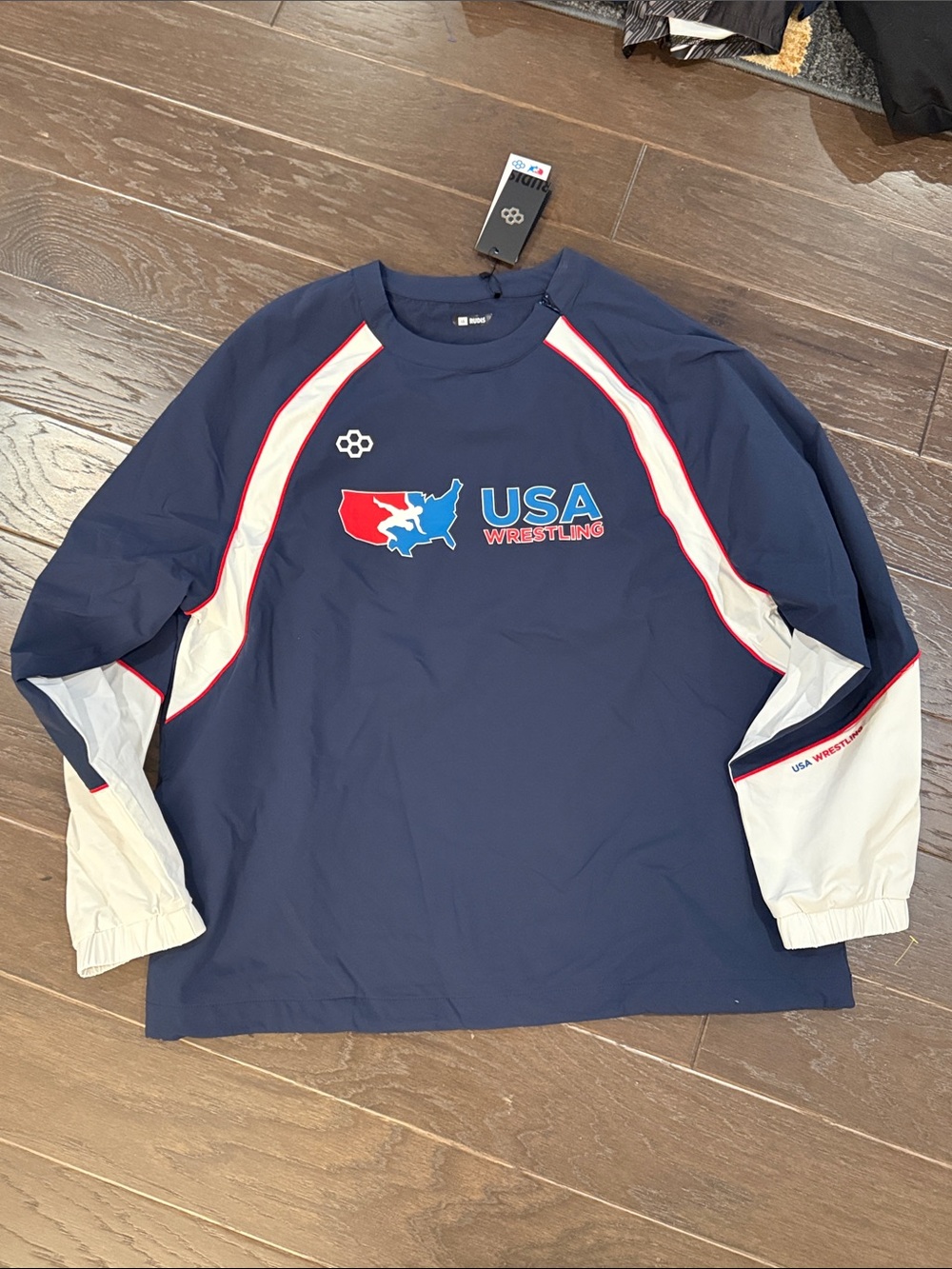 USA Wrestling Men’s Navy Windbreaker with White & Red Accents